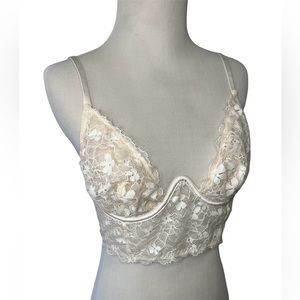 Victoria’s Secret Dream Angels White Floral Lace Bustier